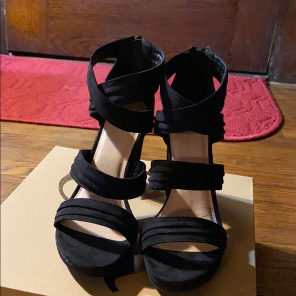Lena Black Suede Heels - Picture 4 of 5
